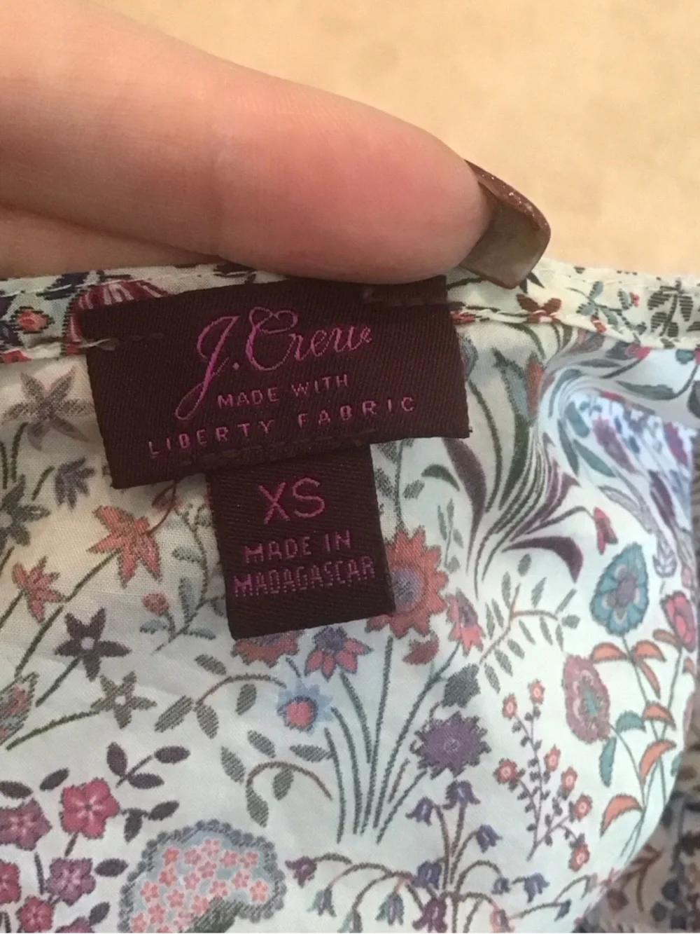 J Crew x Liberty London Fabric Floral 100% Cotton Puff Sleeve Blouse Shirt‎ XS